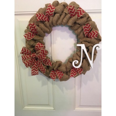 Every day burlap wreath with monogram   142898835458